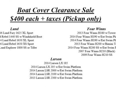 Boat Covers Clearance Sale